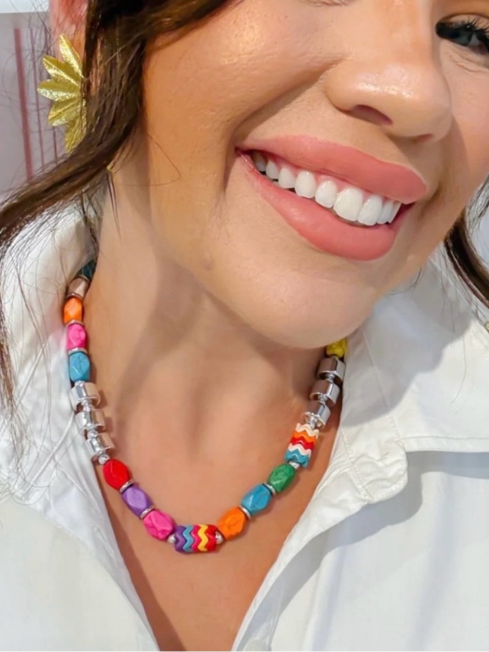 new Color Party Necklace in Silver Tone by Treasure Jewels